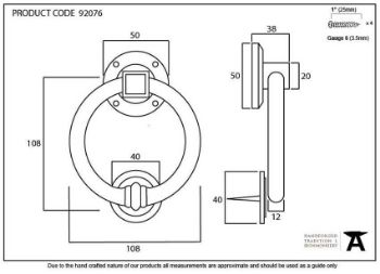 Black Regency Door Knocker - 92076