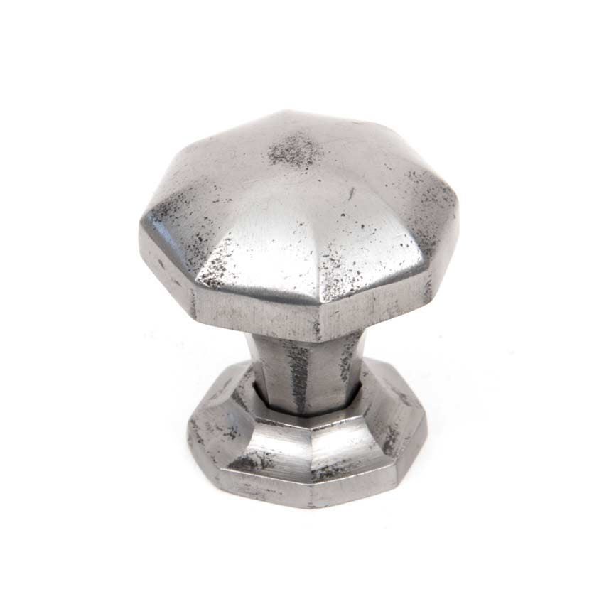 Pewter Octagonal Cabinet Knob - 33366