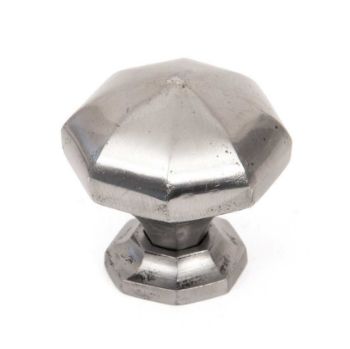 Pewter Octagonal Cabinet Knob - 33366