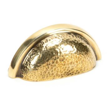 Aged Brass Hammered Regency Concealed Drawer Pull - 46041