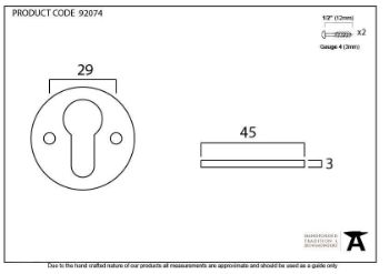 Black Regency Euro Escutcheon - 92074 