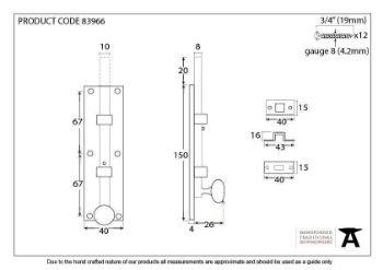 Aged Bronze 6" Universal Bolt - 83966 