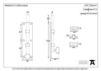 Polished Nickel 6" Universal Bolt - 83626