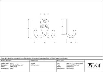 Satin Chrome Celtic Double Robe Hook - 46302 