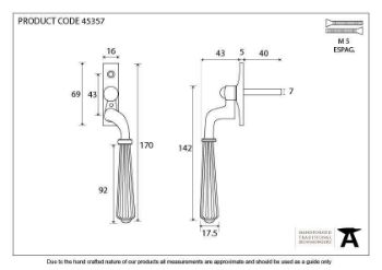 Polished Bronze Hinton Espag - RH - 45357 