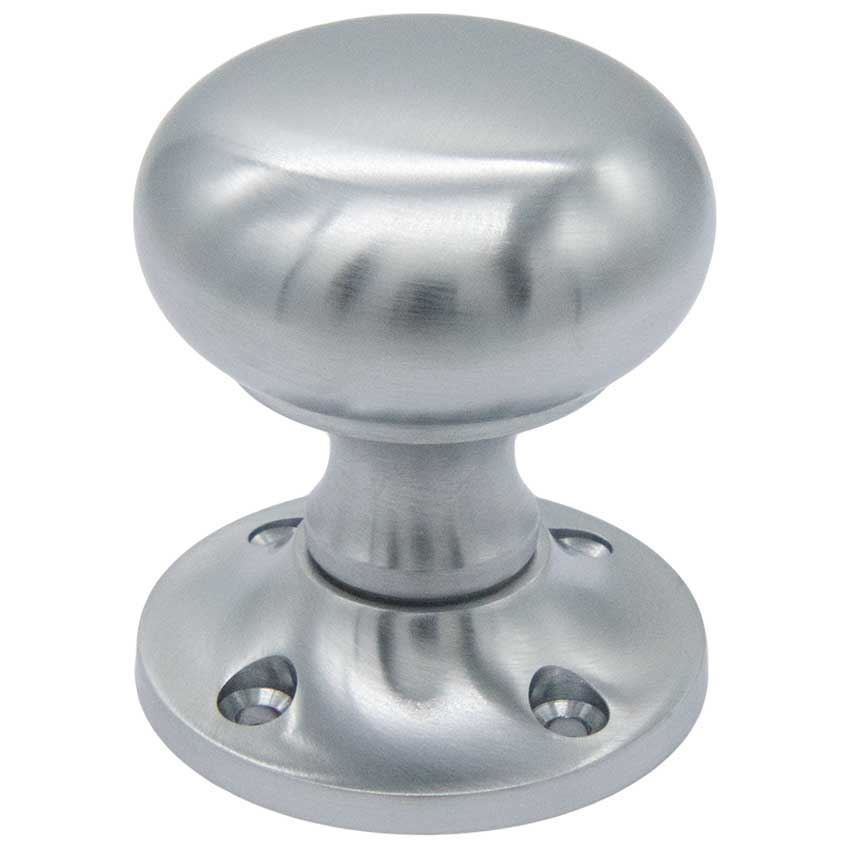 Jedo Mushroom Mortice Knob- Satin Chrome- JV172ASC