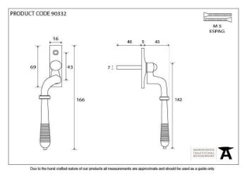 Polished Chrome Reeded Espag - LH - 90332