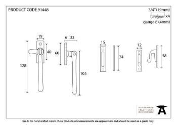 Polished Chrome Locking Newbury Fastener - 91448