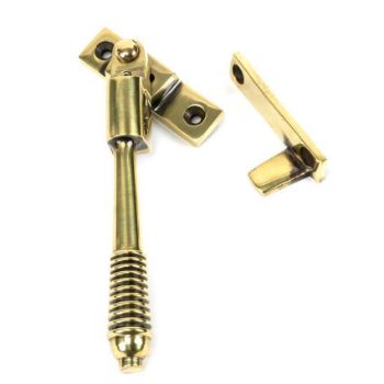 Aged Brass Night-Vent Locking Reeded Fastener - 83911