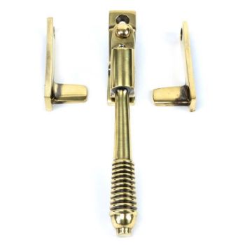 Aged Brass Night-Vent Locking Reeded Fastener - 83911