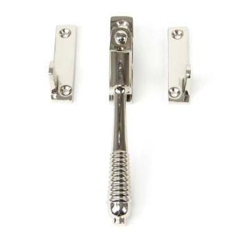 Polished Nickel Night-Vent Locking Reeded Fastener - 83912 