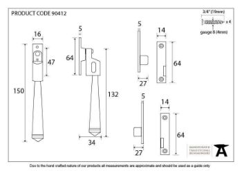 Polished Chrome Night-Vent Locking Avon Fastener - 90412