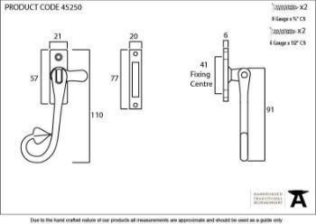 Pewter Shropshire Window Fastener - 45250 