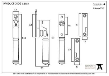 Black Locking Night-Vent Regency Fastener - 92103 