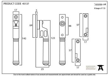 Pewter Locking Night-Vent Regency Fastener - 45137 