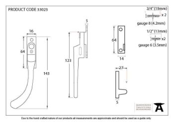 Black Night-Vent Locking Peardrop Fastener - LH - 33023