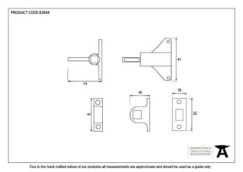 Black Fanlight Catch with two Keeps - 83844 