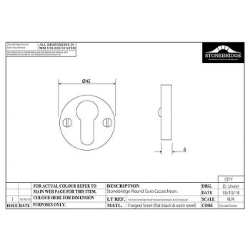 Satin Steel Euro Profile Round Escutcheon - NFS717