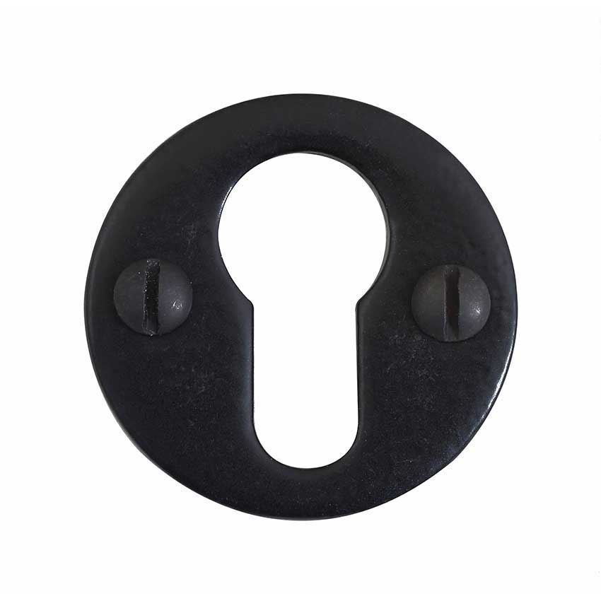 EURO ESCUTCHEON ROUND ARMOR COAT FLAT BLACK - SB-FB1090