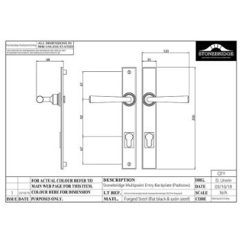 PADSTOW MULTIPOINT 92MM SPRUNG ENTRY ARMOR COAT FLAT BLACK - SB-FB1306 