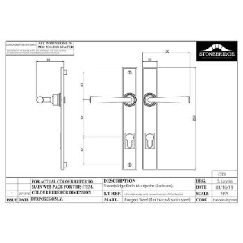 PADSTOW MULTIPOINT PATIO 92mm ARMOR COAT FLAT BLACK - SB-FB1066