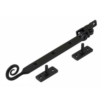 CURL CASEMENT STAY 8"/200mm ARMOR COAT FLAT BLACK - SB-FB1081 