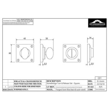 Privacy Turn & Release on a Square Rose - Satin Steel Finish - NFS701