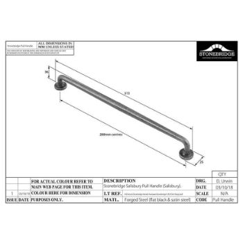 SALISBURY PULL 288MM ARMOR COAT FLAT BLACK - SB-FB1099