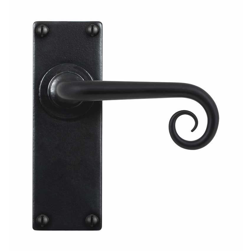 CURL LEVER LATCH/PASSAGE ARMOR COAT FLAT BLACK - SB-FB1070 