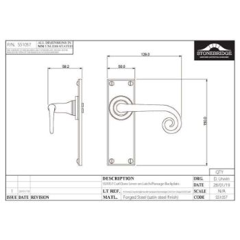 Curl Flat Black Lever on a Backplate - SB-FB1070