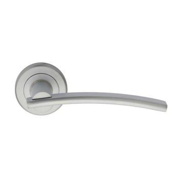 Cumulus Door Handle on a Rose in a Satin Chrome Finish - ZIN3129SC 