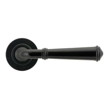 Regency Lever on a Plain Rose in Black finish - 45635