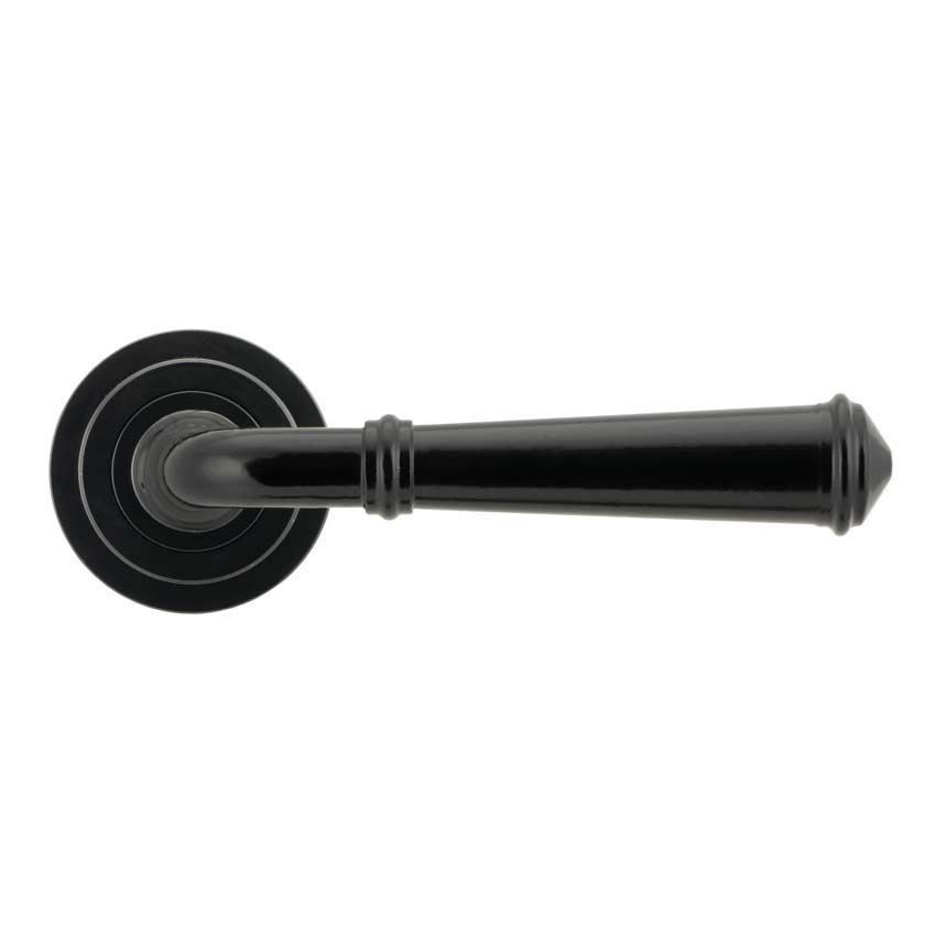 Regency Lever on an Art Deco Rose in Black finish - 45636