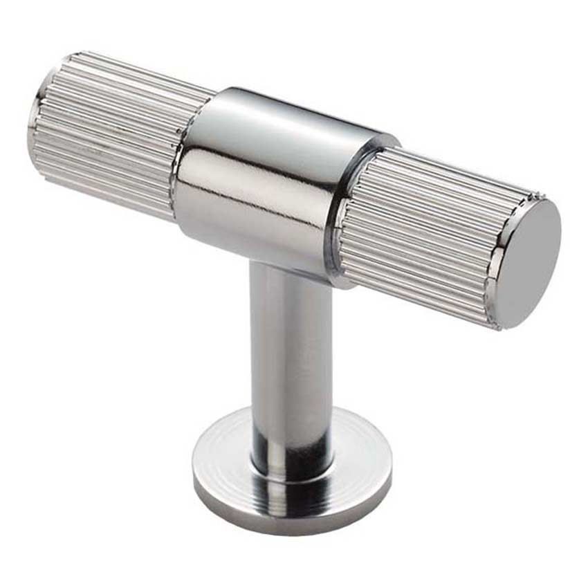 Polished Chrome Lines T-Bar Cabinet Knob - FTD711CP