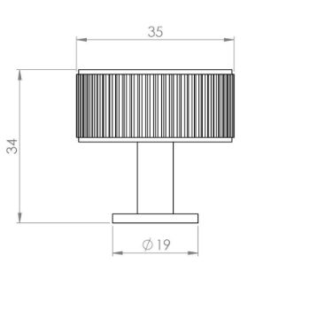 Matt Black Lines Radio Cabinet Knob - FTD713MB