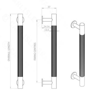 Matt Black Lines Pull Handles - FTD710MB