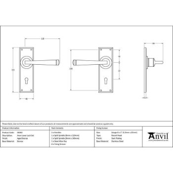 Period Avon Door Handle in Aged Bronze - 90365