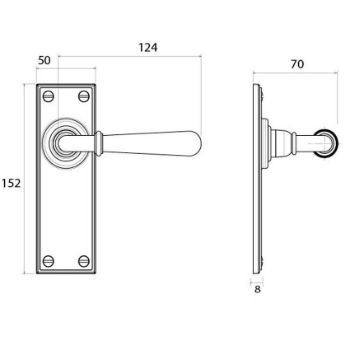 Aged Brass Newbury Door Handles - 91415