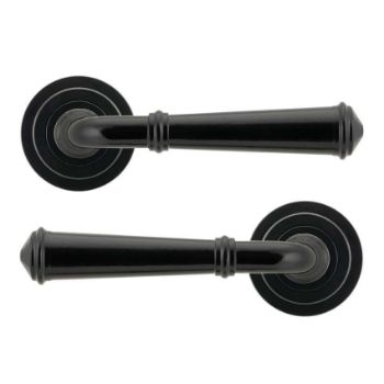 Regency Lever on an Art Deco Rose in Black finish - Unsprung - 49970