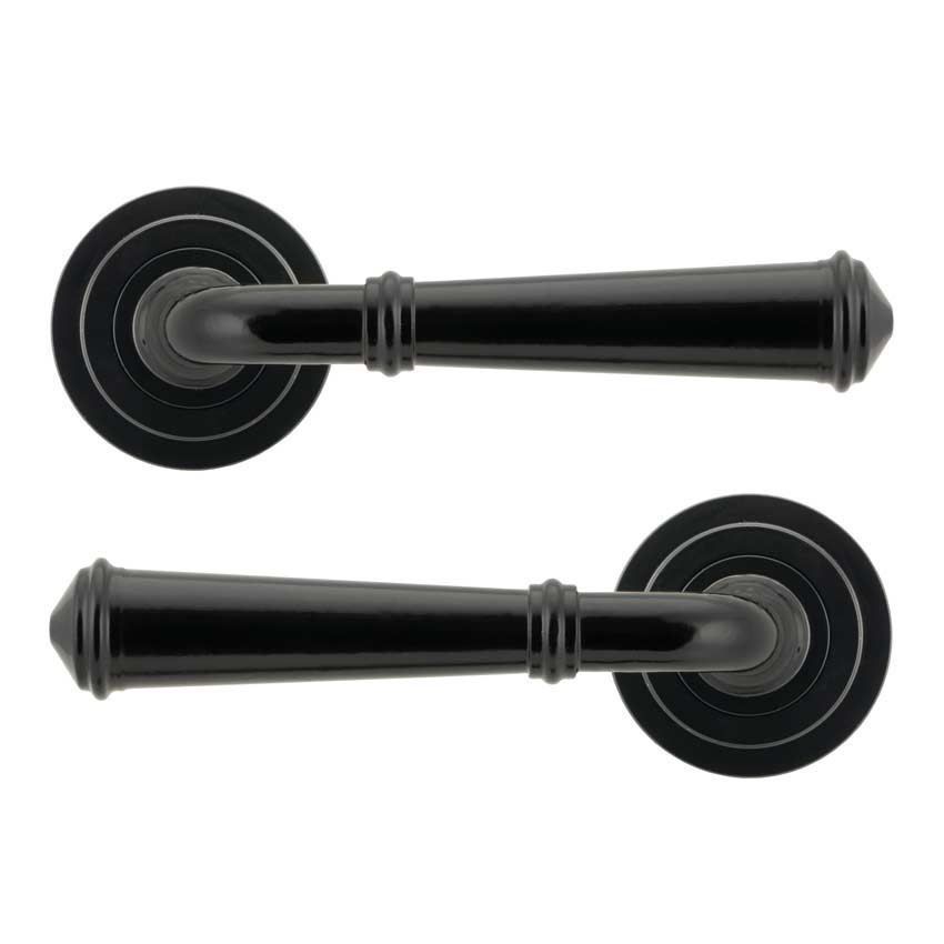 Regency Lever on an Art Deco Rose in Black finish - Unsprung - 49970