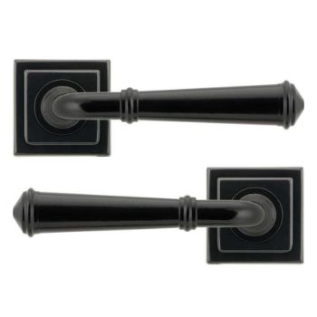 Regency Lever on a Square Rose in Black finish - Unsprung - 49972