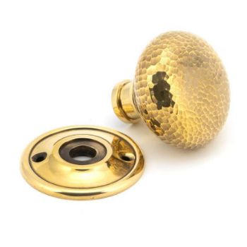 Aged Brass Hammered Mushroom Mortice/Rim Door Knob Set - 46031