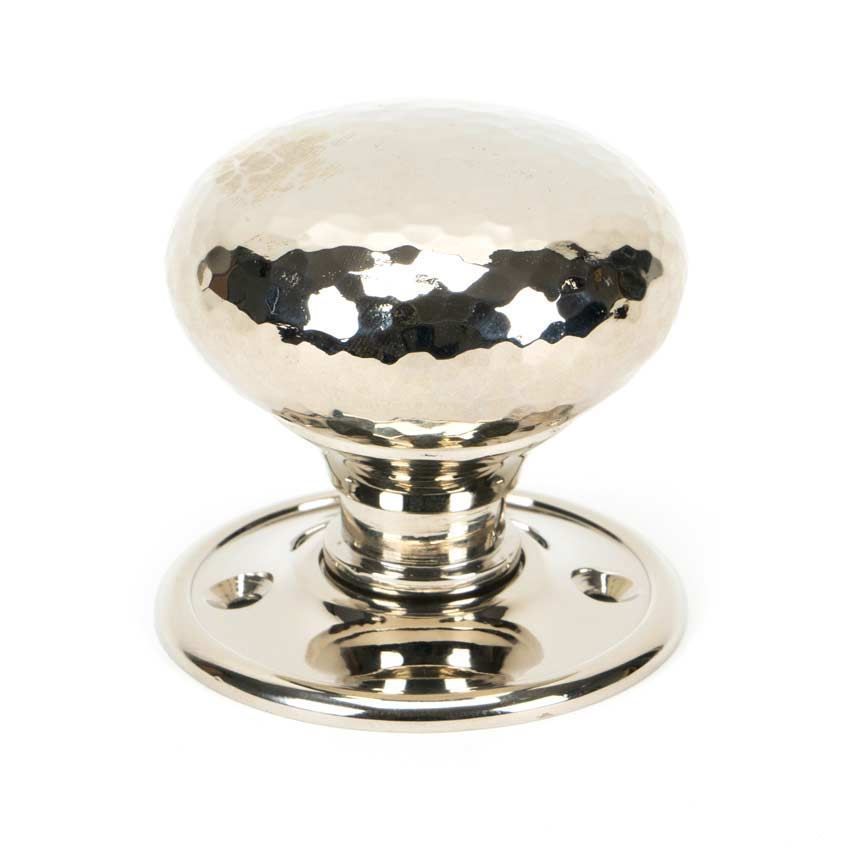 Polished Nickel Hammered Mushroom Mortice/Rim Door Knob Set - 46032