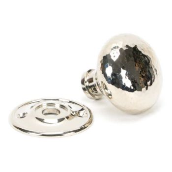 Polished Nickel Hammered Mushroom Mortice/Rim Door Knob Set - 46032