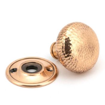 Polished Bronze Hammered Mushroom Mortice/Rim Door Knob Set - 46035 