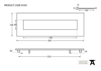 265 x 108mm Cast Letter Plate - 91931