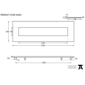 324 x 108mm Cast Letter Plate - 92003