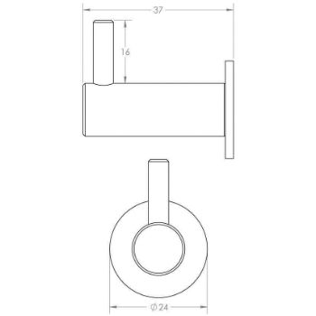 Vestry Cupboard Hook in Satin Brass - HOX665SB