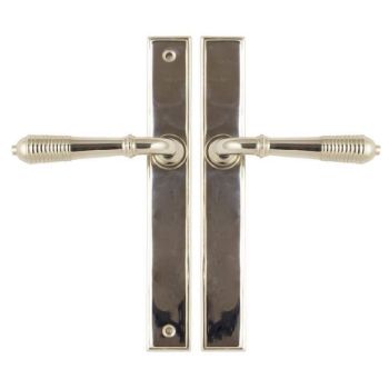 Polished Nickel Reeded Slimline Lever Latch Set - 45425