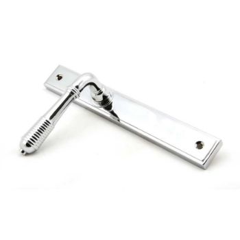 Polished Chrome Reeded Slimline Lever Latch Set - 45426 